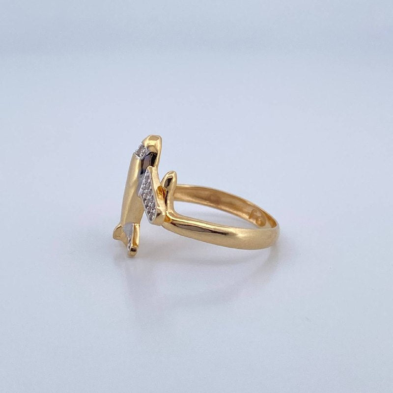 Airplane Ring 2.25gr / Size 6 / 18K Gold &