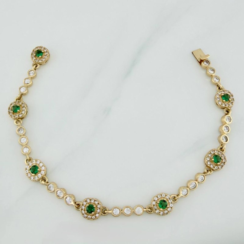 Pulso Tennis Halo 10 g / 7 1/4 in / 7.14 mm Oro Amarillo 18K