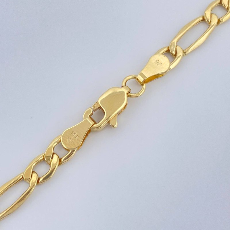 Cadena Figaro 6.45gr / 24 in / Oro Amarillo +1 14K Italy $