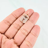 Dije Placa Cruz Cristo Milagroso De Buga 2.7 g / 1 in Tres Oros 18K