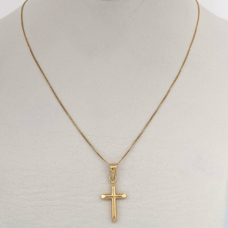Venetian Chain and Pendant Set + Cross 1.45gr / 18K Yellow Gold $