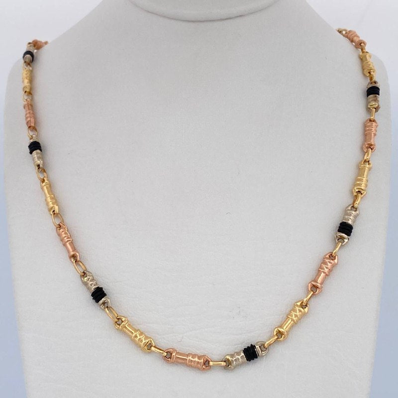 Rustic Bullet Chain 10.15gr / 24in / Three 18K Golds