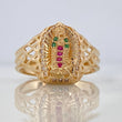 Our Lady of Guadalupe Ring 3.6 g / T7 1/4 18K Yellow Gold