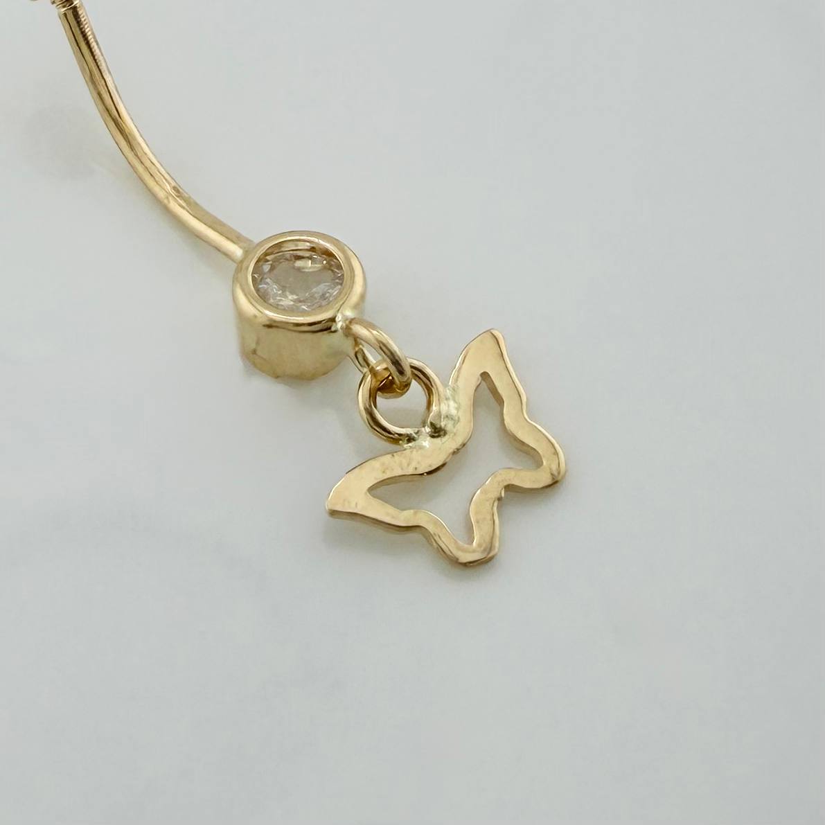 Navel Piercing Butterfly Pendant 0.7 g / 1 in 18K Yellow Gold