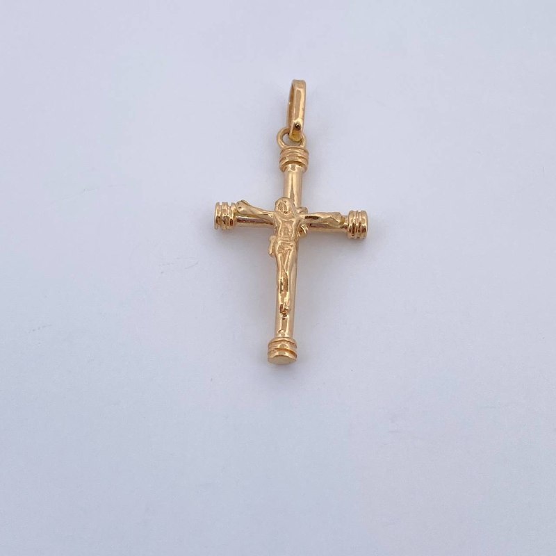 Pendant Cross Christ Cane 2.2gr / 3cm / 18K Gold &