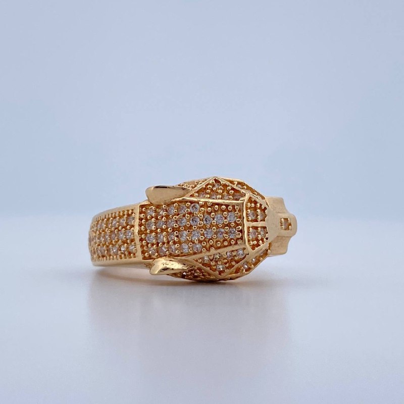 Anillo Pantera 7.45gr / T8 1/2 / Oro Amarillo 18K &