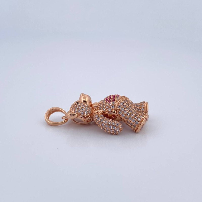 Dije Oso Articulado Corazon 8.1gr / 3.5cm / Oro 18K &