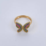 Butterfly Ring in Relief 2.5gr / Size 6 1/4 / 18K Gold $