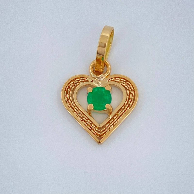 Filigree Heart Palpitation Pendant 0.55gr / 1/2 in / 18K Gold