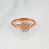 Cuban Crown Ring 1.9 g / T6 3/4 Two-Tone White Rose Gold 18K