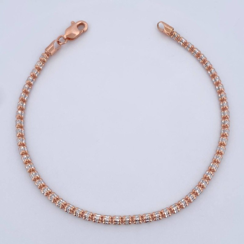 Ice Bracelet 4.1gr / 7in / Two-Tone White Rose Gold +4 14K Italy &