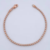 Ice Bracelet 4.1gr / 7in / Two-Tone White Rose Gold +4 14K Italy &