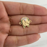 Charm Horseshoe 2.1 g / 3/4 in Two Golds Yellow White 18K