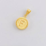 Dije Circulo Letra F 0.6g / 3/4 in Oro Amarillo 18K
