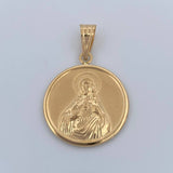Sacred Heart of Jesus - Virgin of Carmen Pendant 3.45gr / 1 1/2 in / 18K Gold