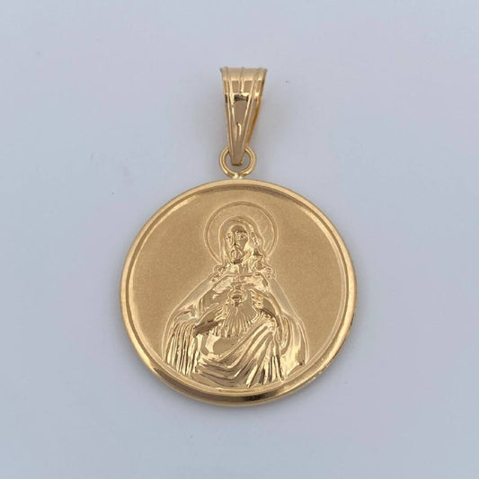 Dije Sagrado Corazon De Jesus - Virgen Del Carmen 3.5gr / 1 1/2 in / Oro Amarillo 18K &