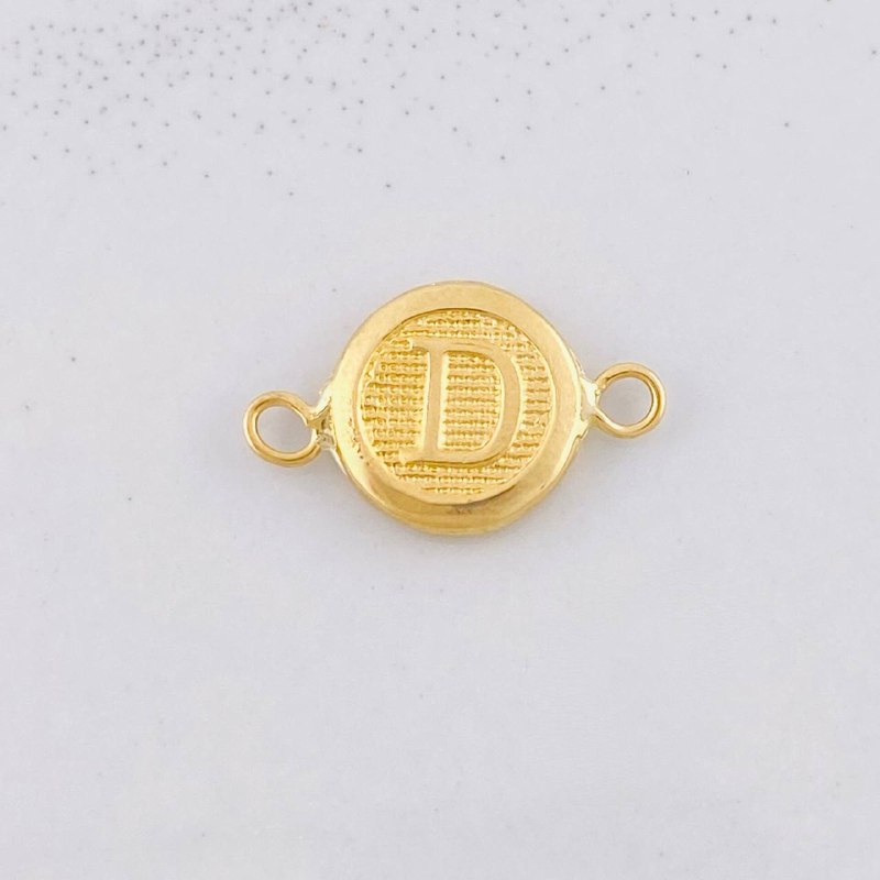 Herraje Circulo Letra D 0.4g / 1/2 in Oro Amarillo 18K