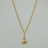 Rope Chain Set + Anchor Pendant / 1.15 gr / 17 3/4 in 18K Yellow Gold