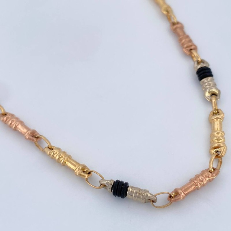 Rustic Bullet Chain 10.15gr / 24in / Three 18K Golds