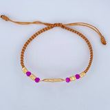 Beige Woven Heart Bracelet 1.85gr / 18K Gold &