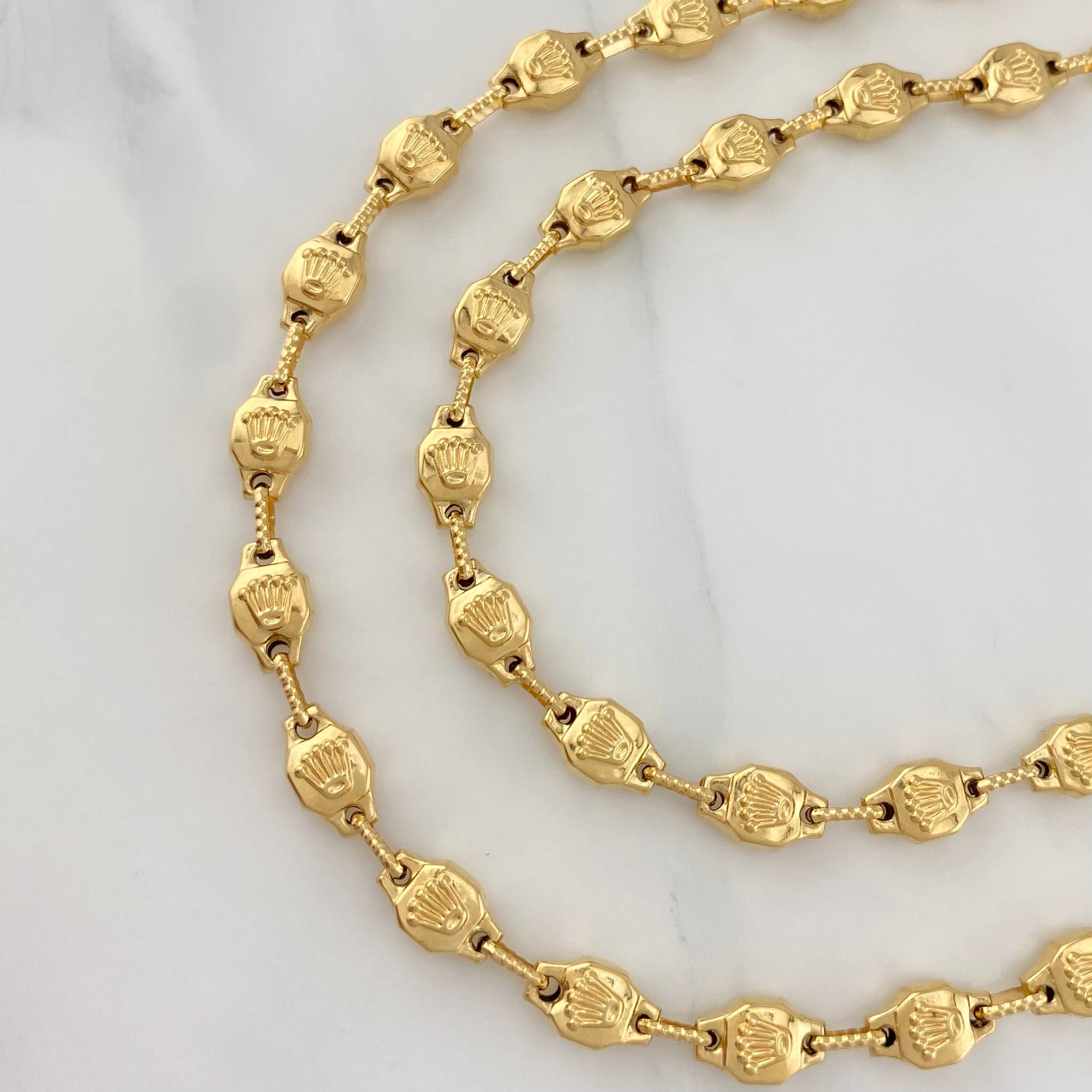 Rustic Chain Crown 16.35 g / 24 in / 5.6 mm 18K Yellow Gold