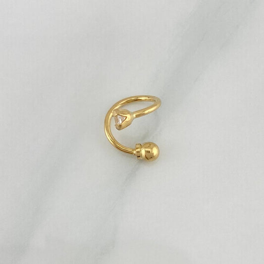 Spiral Bezel Piercing 0.5 g / 1/2 in 18K Yellow Gold