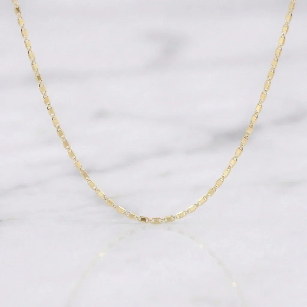 Cadena Escalera Plana 2.1 g / 20 in / 1.55 mm Oro Amarillo 18K