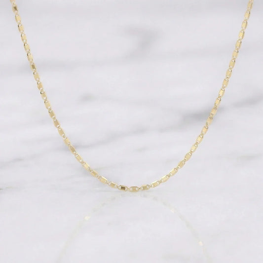 Cadena Escalera Plana 2.1 g / 20 in / 1.55 mm Oro Amarillo 18K