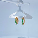 Candongas Hexagonal Esmeralda 3.1gr / 3/4 in / Oro Amarillo 18K %