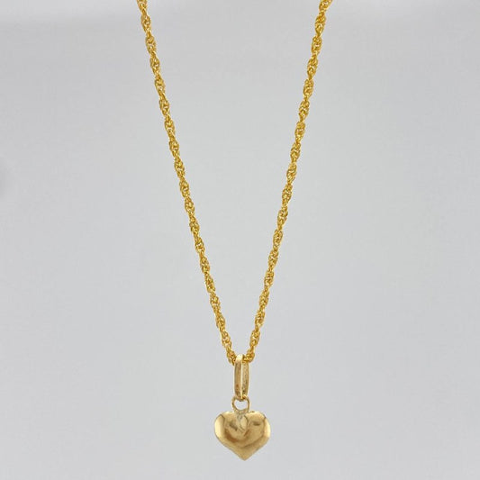 Set Cadena Lazo + Dije Corazón / 1,3 gr / 17 3/4 in Oro Amarillo 18K