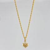 Set Cadena Lazo + Dije Corazón / 1,3 gr / 17 3/4 in Oro Amarillo 18K