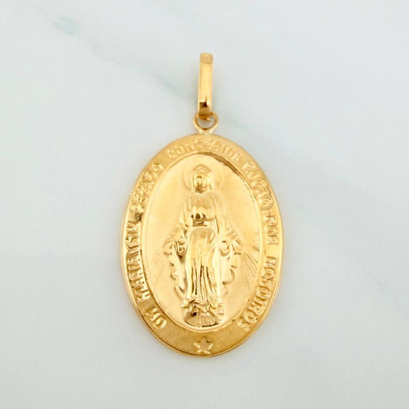 Pendant Miraculous Virgin 3.05 g / 1 3/4 in 18K Yellow Gold