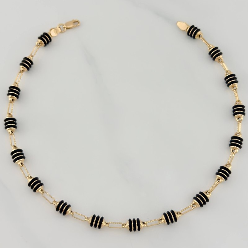 Rustic Barrel Anklet 6.15 g / 10 1/2 in / 4.3 mm 18K Yellow Gold
