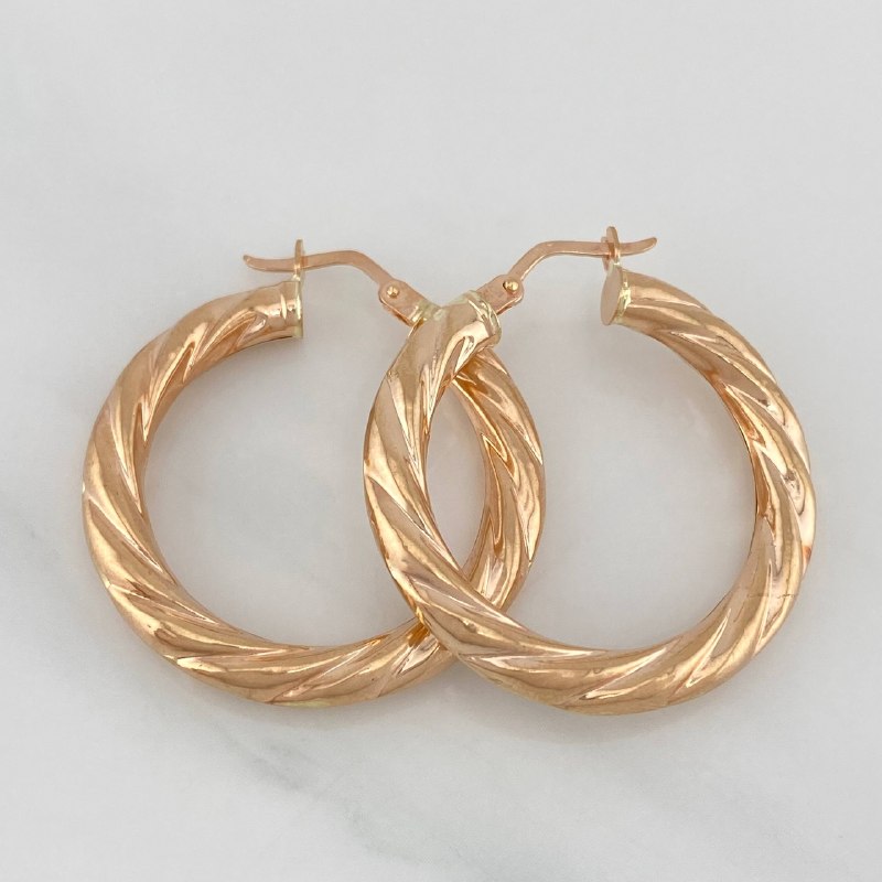Hoop Earrings Emmi 3.8g / 1 1/4 in 18K Rose Gold