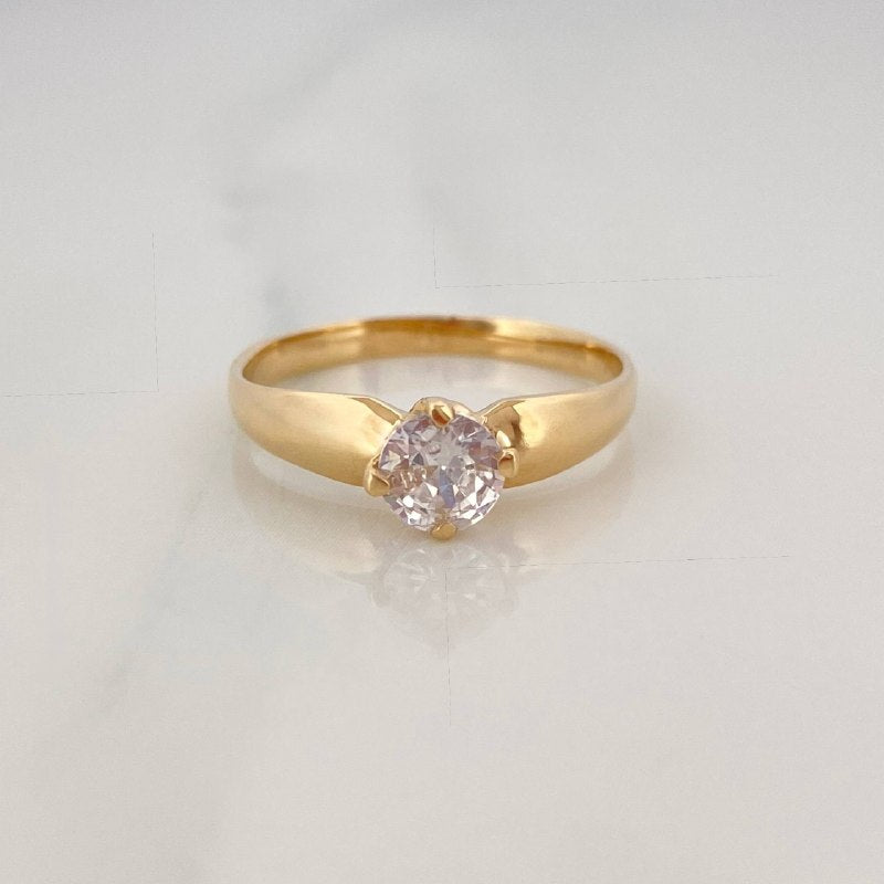 1.75 g Solitaire Ring / T5 3/4 Yellow Gold 18K