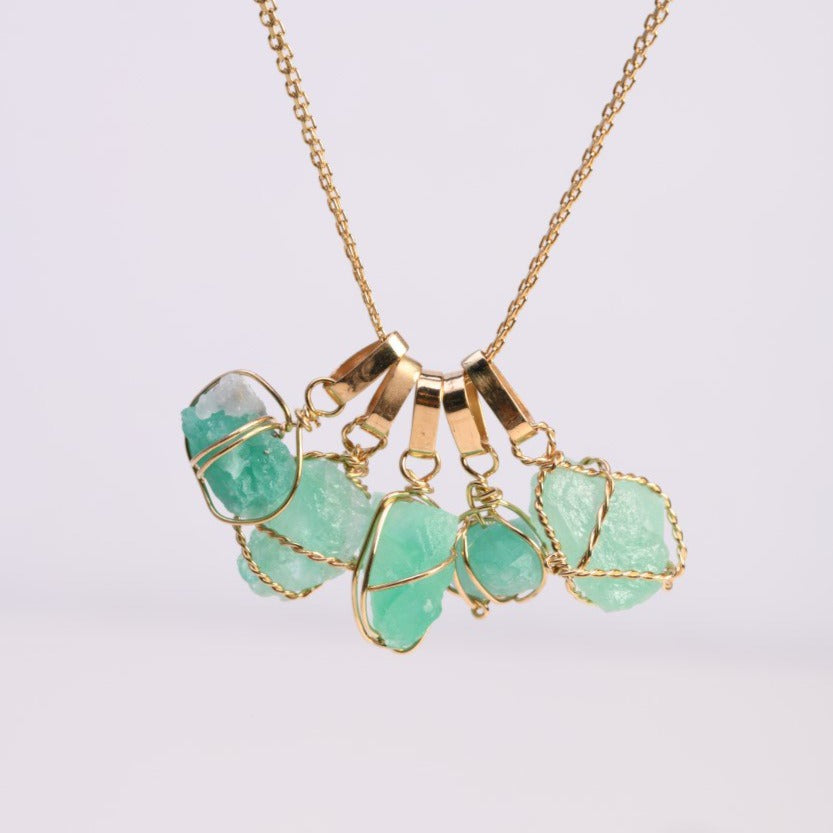 Pendant Rough Emerald Medium 18K Yellow Gold (Jewel) *