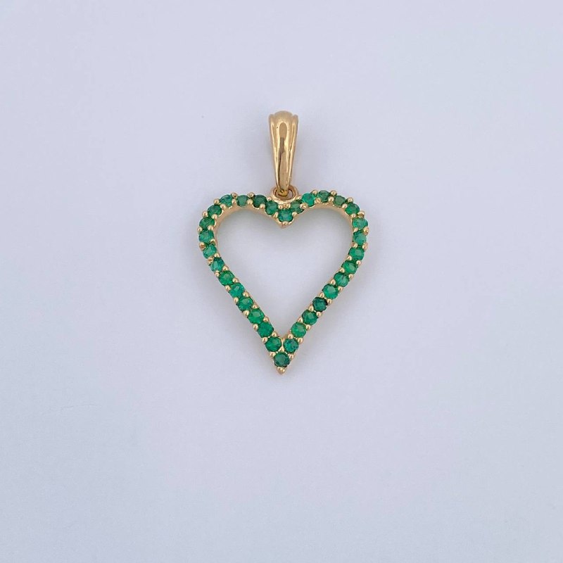 Pendant Heart Silhouette 2gr / 3cm / 1.2in / 18K Gold &