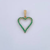 Pendant Heart Silhouette 2gr / 3cm / 1.2in / 18K Gold &