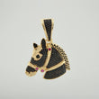 Horse Pendant 13.75 g / 1 3/4 in Two Golds Black Yellow 18K