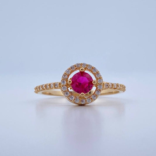Anillo Halo 2.4gr / T7 / Oro Amarillo 18K &
