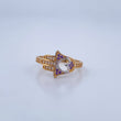 Hamsa Hand Heart Ring 2.4gr / Size 7 1/4 / 18K Gold &