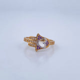 Hamsa Hand Heart Ring 2.4gr / Size 7 1/4 / 18K Gold &