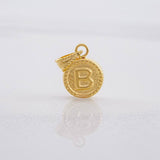 Pendant Circle Letter B 0.4g / 1/2 in Yellow Gold 18K