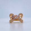 Crossed Ring 6.85gr / Size 6 3/4 / Three 18K Golds &