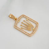 Pendant Plaque Crown 1.5 g / 1 in 18K Yellow Gold