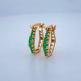 Candongas Hexagonal Esmeralda 3.1gr / 3/4 in / Oro Amarillo 18K %