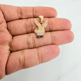 Dije Conejo 2.25 g / 1 in Dos Oros Negro Amarillo 18K