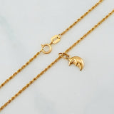 Rope Chain Set + Moon Pendant / 1.15 g / 17 3/4 in 18K Yellow Gold