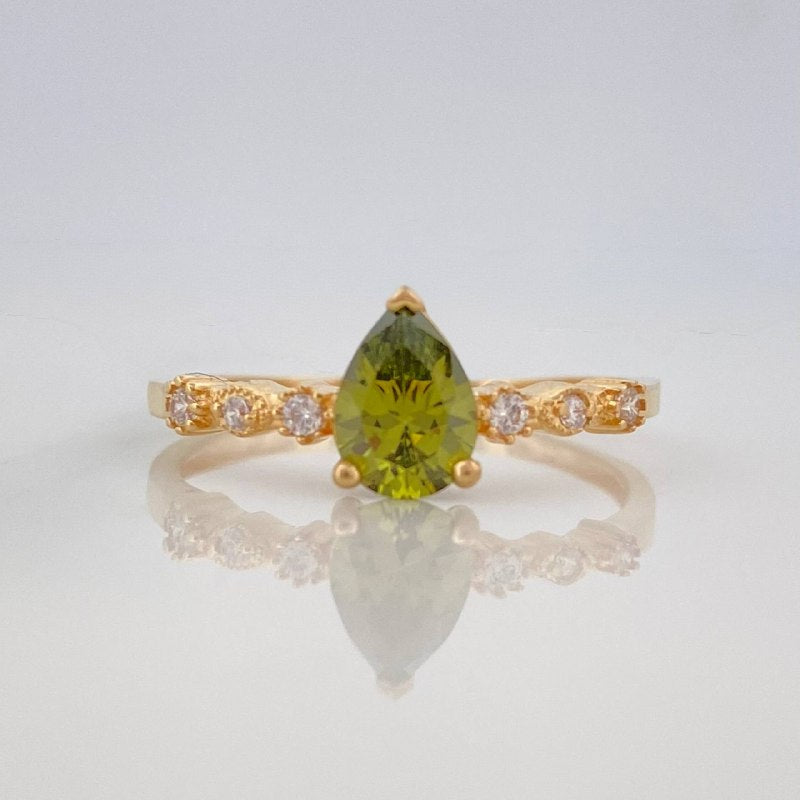 Solitaire Drop Ring 2.15 g / T7 3/4 Yellow Gold 18K