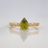Solitaire Drop Ring 2.15 g / T7 3/4 Yellow Gold 18K